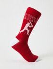 Cricket Ball Viscose Rayon from Bamboo Crew Sock, Red product photo