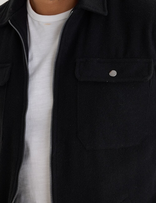 Gasoline Wool Blend Jacket, Black product photo View 04 L