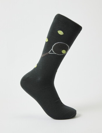 Tennis Viscose Rayon from Bamboo Crew Sock, Grey & Green product photo