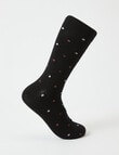 Plum Spot Viscose Rayon from Bamboo Crew Sock, Black product photo
