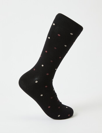 Plum Spot Viscose Rayon from Bamboo Crew Sock, Black product photo