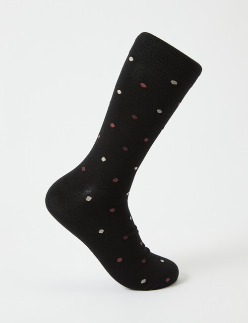 Plum Spot Viscose Rayon from Bamboo Crew Sock, Black product photo