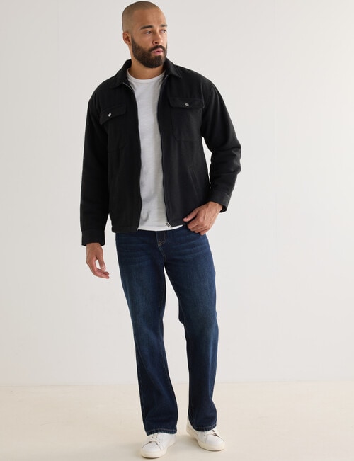 Gasoline Wool Blend Jacket, Black product photo View 03 L