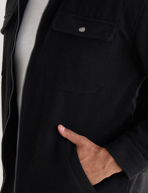 Gasoline Wool Blend Jacket, Black product photo View 05 L