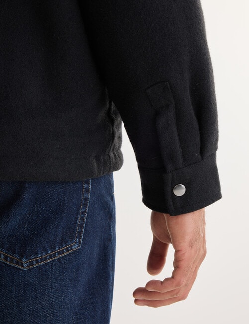 Gasoline Wool Blend Jacket, Black product photo View 06 L