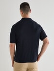 Laidlaw + Leeds Textured Short Sleeve Shirt, Navy product photo View 02 S