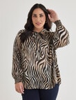 Studio Curve Tie Neck Blouse, Lurex Zebra product photo