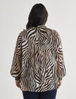 Studio Curve Tie Neck Blouse, Lurex Zebra product photo View 02 S