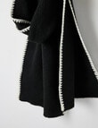 Boston + Bailey Blanket Stitch Scarf, Black & Ecru product photo View 02 S