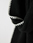Boston + Bailey Blanket Stitch Scarf, Black & Ecru product photo View 03 S