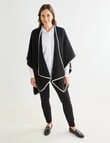 Boston + Bailey Blanket Stitch Wrap, Black & Ecru product photo View 03 S