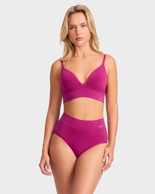 Jockey Skimmies Modal Long Line Bra, Boysenberry product photo View 03 L