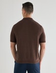 Laidlaw + Leeds Textured Short Sleeve Shirt, Chocolate product photo View 02 S