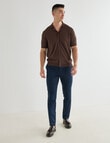 Laidlaw + Leeds Textured Short Sleeve Shirt, Chocolate product photo View 03 S