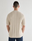 Laidlaw + Leeds Cable Short Sleeve Shirt, Oat product photo View 02 S