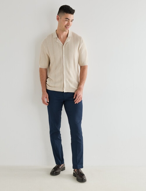 Laidlaw + Leeds Cable Short Sleeve Shirt, Oat product photo View 03 L
