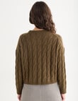 Mineral Akira Cable Sweater, Pine product photo View 02 S