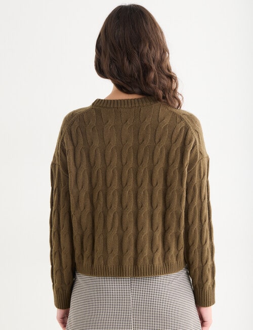 Mineral Akira Cable Sweater, Pine product photo View 02 L