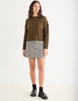 Mineral Akira Cable Sweater, Pine product photo View 03 S