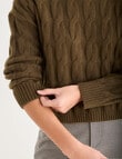 Mineral Akira Cable Sweater, Pine product photo View 05 S