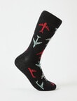 Mazzoni Plane Cotton-Blend Crew Sock, Black product photo