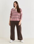 Zest Rugby Knit Polo Shirt, Pink Stripe product photo View 13 S