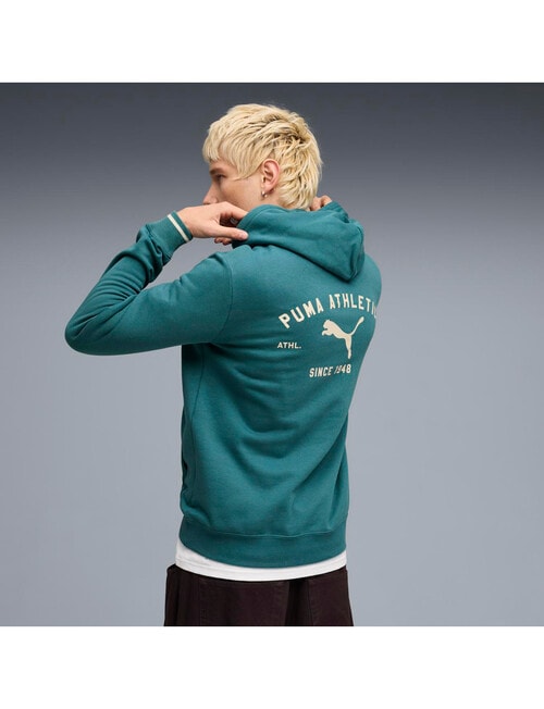 Puma Class Graphic Puma Hoodie, Green product photo View 02 L