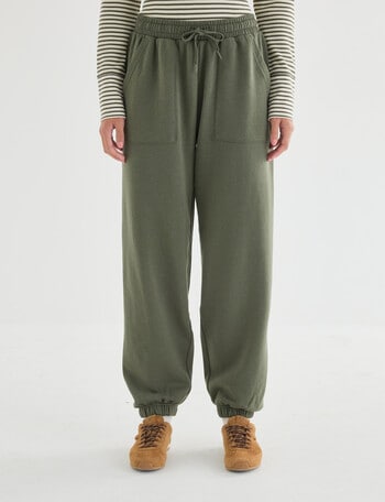 Zest Lounge Brushed Jogger, Beetle Green product photo