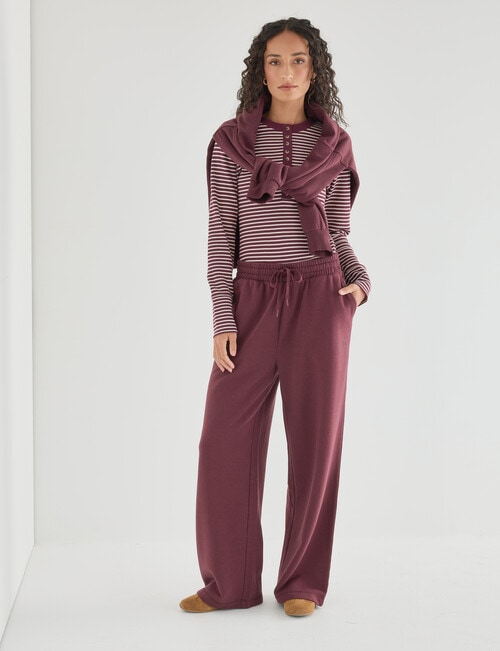 Zest Lounge Brushed Wide Leg Pant, Cherry product photo View 05 L