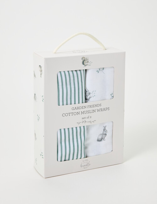 Little Bundle Muslin Wrap, 2-Pack, Garden Friends product photo View 03 L