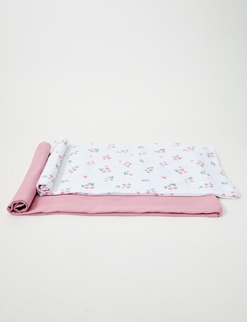 Little Bundle Muslin Wrap, 2-Pack, Blossom product photo