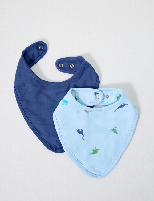 Little Bundle Muslin Dribble Bib, 2-Pack, Dino product photo