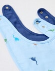 Little Bundle Muslin Dribble Bib, 2-Pack, Dino product photo View 02 S