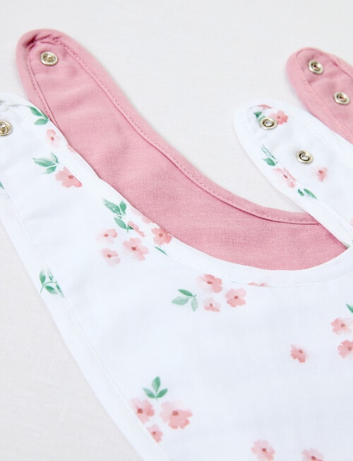 Little Bundle Muslin Dribble Bib, 2-Pack, Blossom product photo View 02 L