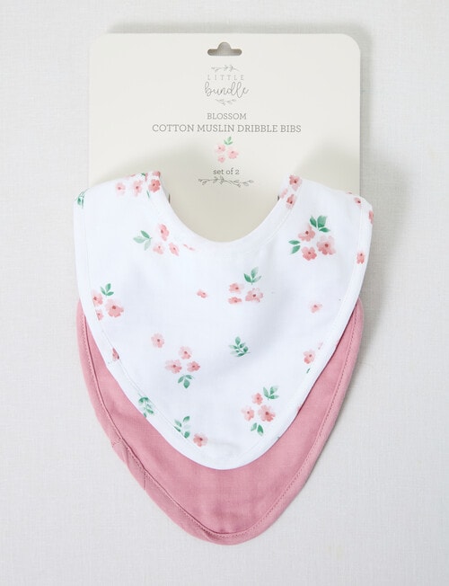Little Bundle Muslin Dribble Bib, 2-Pack, Blossom product photo View 03 L