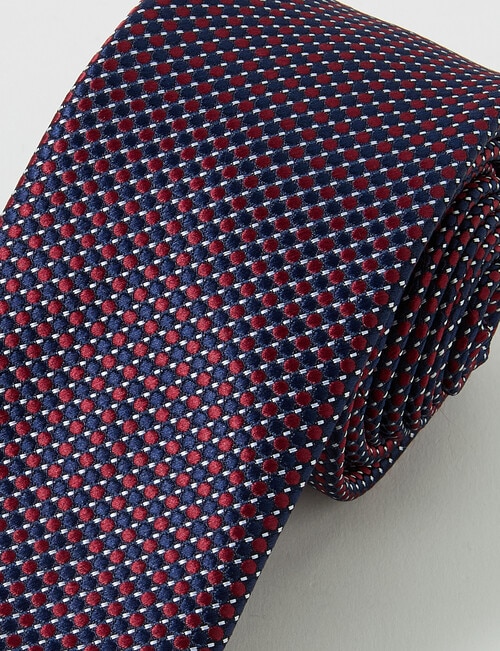 Laidlaw + Leeds Dobby Tie, Burgundy product photo View 02 L