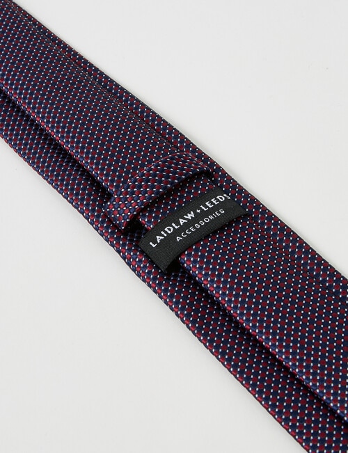 Laidlaw + Leeds Dobby Tie, Burgundy product photo View 03 L