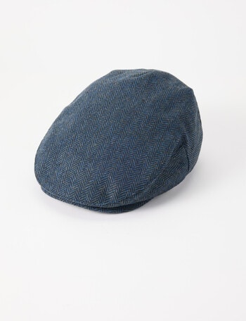 Laidlaw + Leeds Herringbone Drivers Cap, Navy product photo