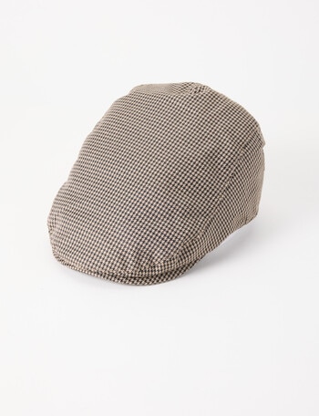 Laidlaw + Leeds Houndstooth Drivers Cap, Chocolate product photo