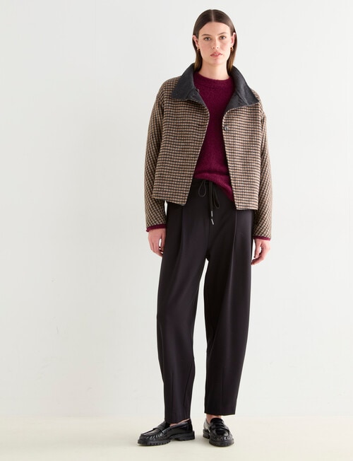 Jigsaw Sutton Funnel Collar Jacket, Charcoal Check product photo View 03 L