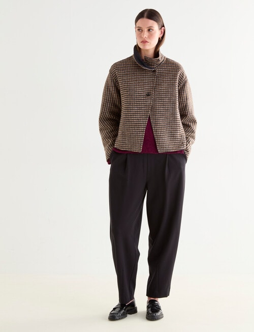 Jigsaw Sutton Funnel Collar Jacket, Charcoal Check product photo View 09 L