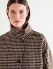 Jigsaw Sutton Funnel Collar Jacket, Charcoal Check product photo
