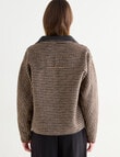 Jigsaw Sutton Funnel Collar Jacket, Charcoal Check product photo View 02 S