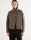 Jigsaw Sutton Funnel Collar Jacket, Charcoal Check product photo View 05 S