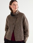Jigsaw Sutton Funnel Collar Jacket, Charcoal Check product photo View 07 S