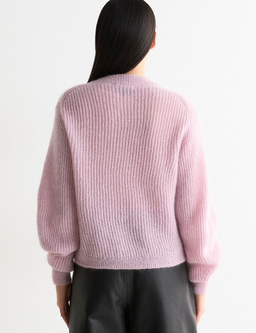 State of play Kaia Mohair Blend Cardigan, Vintage Pink product photo View 02 L