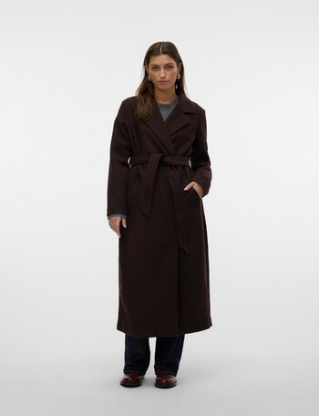 Vero Moda Fortuneaya Extra Long Coat, Chocolate Torte product photo