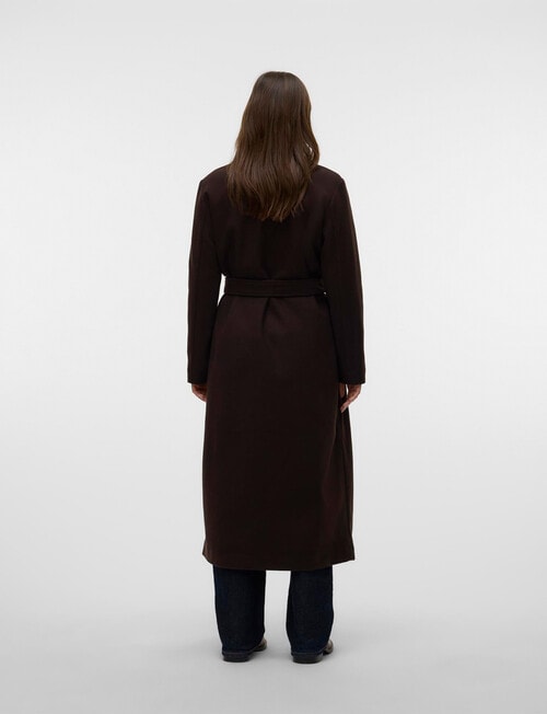 Vero Moda Fortuneaya Extra Long Coat, Chocolate Torte product photo View 02 L