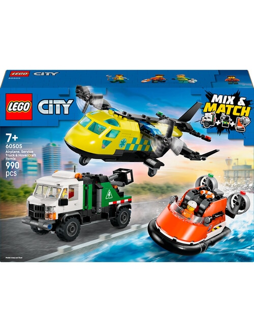 LEGO City Airplane, Service Truck & Hovercraft Rem, 60505 product photo View 03 L