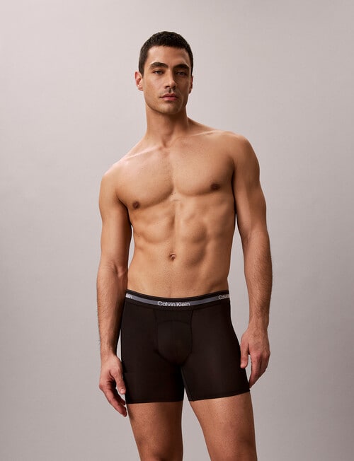 Calvin Klein Icon Active Mesh Long Boxer Brief, 3-Pack, Black product photo View 04 L